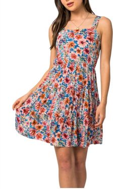 Style 1-3691978961-149 GILLI Blue Size 12 Summer Casual Polyester Cocktail Dress on Queenly