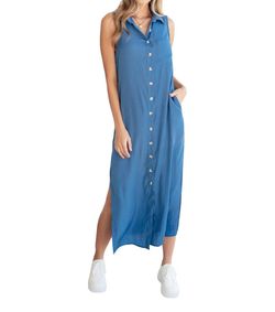 Style 1-2464116166-74 Cozy Casual Blue Size 4 High Neck Polyester Straight Dress on Queenly