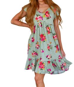 Style 1-3155195976-74 Haptics Green Size 4 Polyester Spandex Pockets Floral Cocktail Dress on Queenly