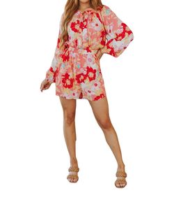 Style 1-1957487646-74 ANDREE BY UNIT Pink Size 4 Mini Floral Jumpsuit Dress on Queenly