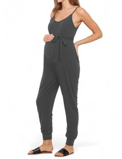 Style 1-4224741590-892 Hello Miz Gray Size 8 Grey Pockets Polyester Spandex Jumpsuit Dress on Queenly