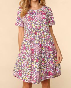 Style 1-1772056843-74 Haptics Purple Size 4 Floral Summer Cocktail Dress on Queenly