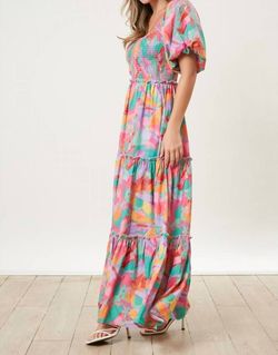 Style 1-1085722693-892 Peace Love California Pink Size 8 Print Sleeves Square Neck Straight Dress on Queenly