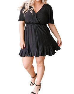 Style 1-2422120853-74 mittoshop Black Size 4 V Neck A-line Cocktail Dress on Queenly