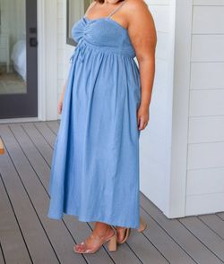 Style 1-2426608995-1464 ANDREE BY UNIT Blue Size 28 Polyester Tall Height Plus Size A-line Straight Dress on Queenly