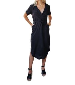 Style 1-2791799011-74 Cozy Casual Black Size 4 Free Shipping Pockets Cocktail Dress on Queenly