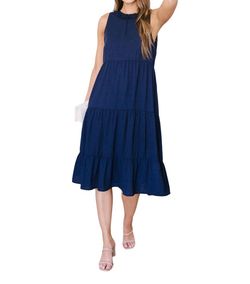 Style 1-3213569686-74 ANDREE BY UNIT Blue Size 4 Polyester 1-3213569686-74 Cocktail Dress on Queenly