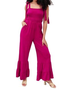 Style 1-1256257343-149 White Birch Pink Size 12 Jersey Spandex Jewelled Jumpsuit Dress on Queenly