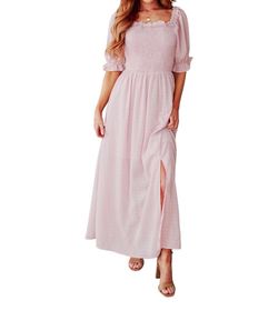 Style 1-898315636-892 ANDREE BY UNIT Pink Size 8 Side Slit Polyester Straight Dress on Queenly