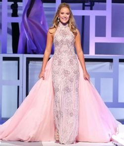 Sherri Hill Pink Size 4 High Neck Pageant Ball gown on Queenly