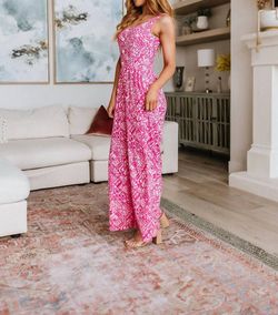 Style 1-3919834460-611 Haptics Pink Size 16 Pockets Spandex Plus Size Jumpsuit Dress on Queenly