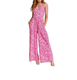 Style 1-3919834460-611 Haptics Pink Size 16 Spandex Floor Length Pockets Jumpsuit Dress on Queenly