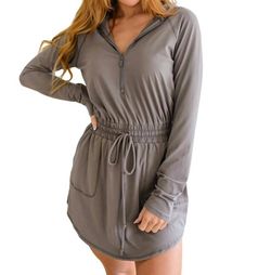 Style 1-3937566169-74 RAE MODE Gray Size 4 Jersey Long Sleeve Spandex Jumpsuit Dress on Queenly