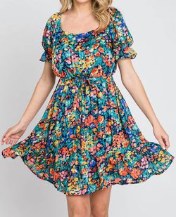 Style 1-970240757-611 Hailey & Co Blue Size 16 Floral Mini Casual Tulle Cocktail Dress on Queenly