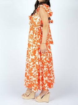 Style 1-463340095-892 Meet Me in Santorini Orange Size 8 Ruffles Military Print Straight Dress on Queenly