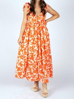 Style 1-463340095-892 Meet Me in Santorini Orange Size 8 Ruffles Military Print Straight Dress on Queenly