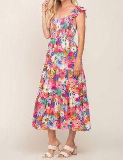 Style 1-3093414426-611 Jodifl Pink Size 16 Military Floor Length Floral Straight Dress on Queenly