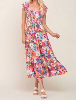 Style 1-3093414426-611 Jodifl Pink Size 16 Military Floor Length Floral Straight Dress on Queenly