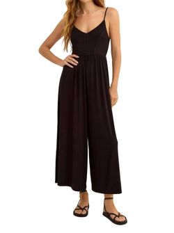 Style 1-2929518141-1691 Z Supply Black Size 16 Fitted Spandex Floor Length Jumpsuit Dress on Queenly