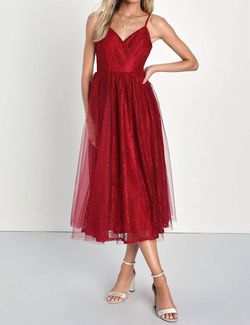Style 1-3788292230-74 Lulus Red Size 4 Polyester Flare Cocktail Dress on Queenly