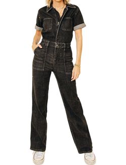 Style 1-2978972394-1464 Judy Blue Black Size 28 Free Shipping Pockets Jewelled Jumpsuit Dress on Queenly