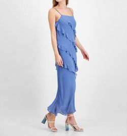 Style 1-794531378-74 LUCY PARIS Blue Size 4 Spandex Polyester Straight Dress on Queenly