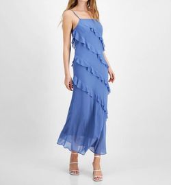 Style 1-794531378-74 LUCY PARIS Blue Size 4 Military Polyester Spandex Straight Dress on Queenly