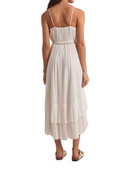 Style 1-3277950918-74 Z Supply White Size 4 Military Pattern Spaghetti Strap A-line Straight Dress on Queenly