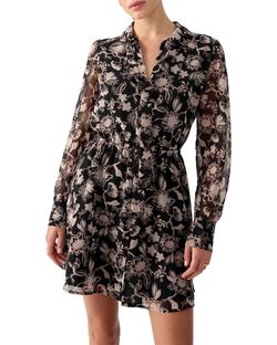 Style 1-2302259254-149 Sanctuary Black Size 12 Long Sleeve A-line Cocktail Dress on Queenly