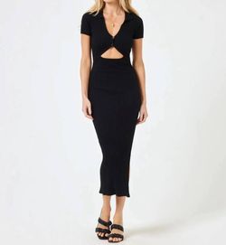 Style 1-3649243998-149 L*SPACE Black Size 12 Plus Size Tall Height High Neck Cut Out Side Slit Straight Dress on Queenly