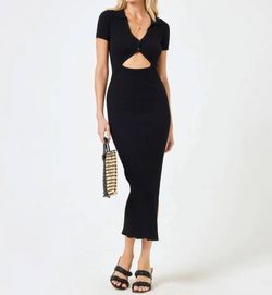 Style 1-3649243998-892 L*SPACE Black Size 8 High Neck Side Slit Straight Dress on Queenly