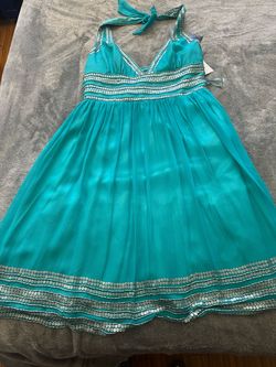 Adrianna Papell Blue Size 12 Jersey Plus Size Cocktail Dress on Queenly