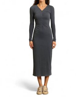 Style 1-3041881698-74 XIRENA Blue Size 4 Jersey Sleeves 1-3041881698-74 V Neck Cocktail Dress on Queenly