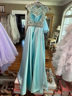 Mac Duggal Blue Size 2 High Neck 70 Off Ball gown on Queenly