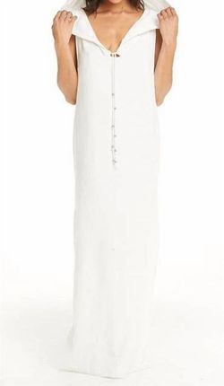 Style 1-1695674787-149 SITA Couture White Size 12 Ivory Plus Size Straight Dress on Queenly