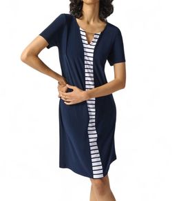 Style 1-3790789495-1901 Joseph Ribkoff Blue Size 6 Keyhole Sorority Spandex Cocktail Dress on Queenly