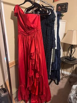 Style 68027 Mac Duggal Red Size 10 70 Off One Shoulder Side slit Dress on Queenly