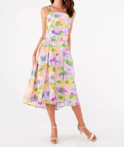 Style 1-4179368299-70 ABBEY GLASS Purple Size 0 Spaghetti Strap Floral High Neck Cocktail Dress on Queenly