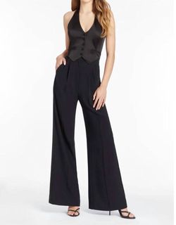 Style 1-4187216137-892 Amanda Uprichard Black Size 8 Jewelled Floor Length Free Shipping Jumpsuit Dress on Queenly