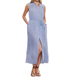 Style 1-1091263348-149 Velvet by Graham & Spencer Blue Size 12 Military Straight Dress on Queenly