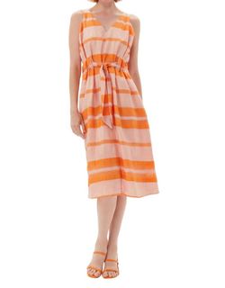 Style 1-229432005-74 Ecru Orange Size 4 V Neck Cocktail Dress on Queenly