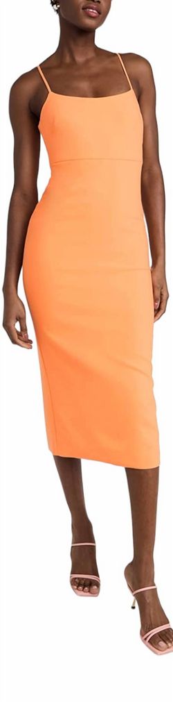 Style 1-1367529041-1498 LIKELY Orange Size 4 Spandex Straight Black Tie Cocktail Dress on Queenly