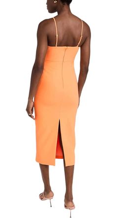 Style 1-1367529041-425 LIKELY Orange Size 8 Side Slit Straight Cocktail Dress on Queenly