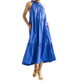 Style 1-1778298441-149 MONICA NERA Blue Size 12 Pockets Plus Size Cocktail Dress on Queenly