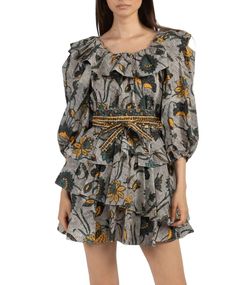 Style 1-459810400-1901 Ulla Johnson Black Size 6 Ruffles Sleeves Mini Cocktail Dress on Queenly