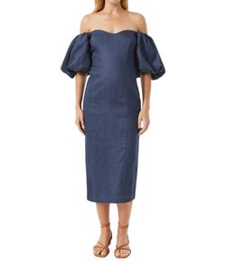 Style 1-152042786-1498 RHODE Blue Size 4 Navy Cocktail Dress on Queenly