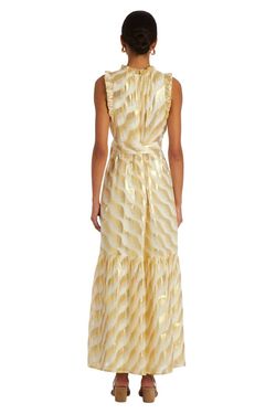 Style 1-1203767121-892 Marie Oliver Gold Size 8 Fringe Shiny Straight Dress on Queenly