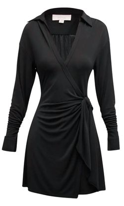 Style 1-1069595754-649 cinq a sept Black Size 2 High Neck Polyester Spandex Cocktail Dress on Queenly