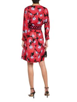 Style 1-314518835-1901 Diane von Furstenberg Red Size 6 Jersey Sleeves Cocktail Dress on Queenly