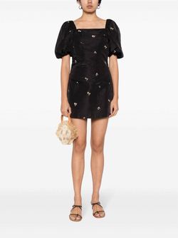 Style 1-2277351943-425 SEA Black Size 8 Sleeves Mini Cocktail Dress on Queenly